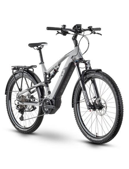 Bicicleta Electrica Oras Raymon CrossRay FS E 5.0 - 27.5 Inch, L, Gri - Deore, Marime produs: L, Varianta produs: Deore