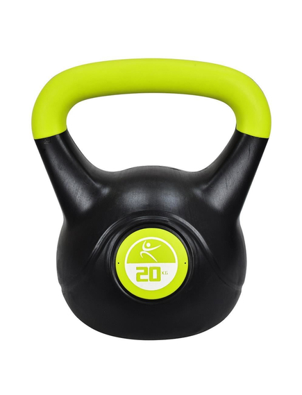 Kettlebell Vinil - 20 Kg, Negru-Rosu