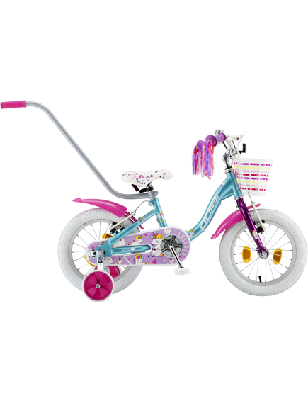 Bicicleta Copii Polar 2023 Unicorn - 14 Inch, Albastru-Roz